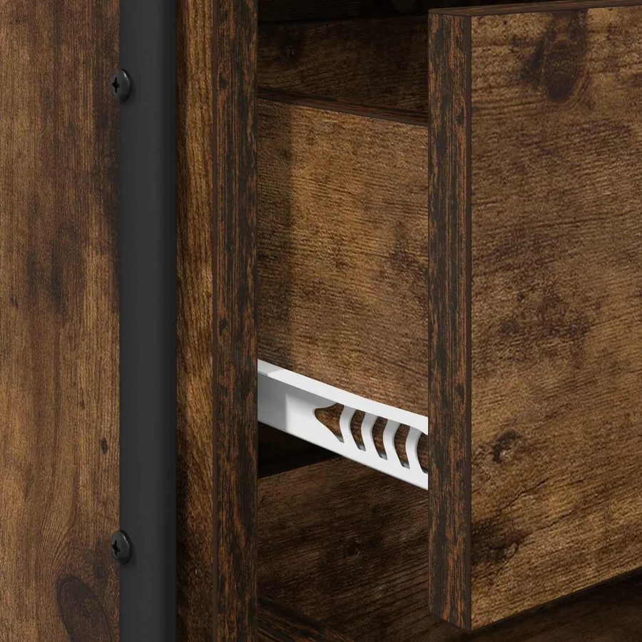 Table de chevet 2 pc Chêne fumé Bois d'ingénierie - 9