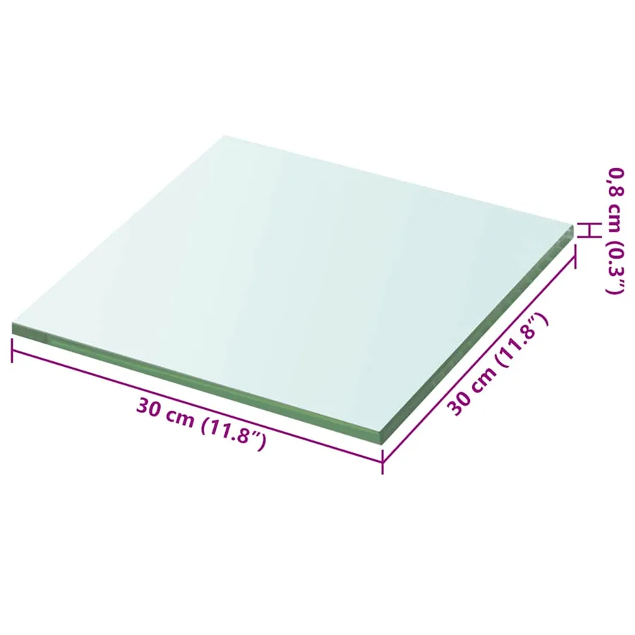 Panneaux d'étagère 2 pcs Verre Transparent 30 x 30 cm - 4