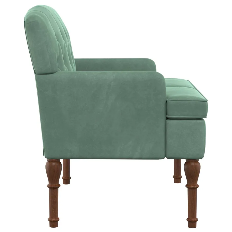 Canapé love seat avec capitonnage en boutons Vert Mer Velours - 4