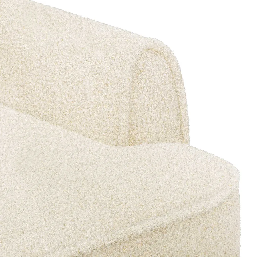 Canapé love seat avec capitonnage en boutons Crème Bouclé - 6