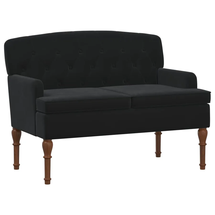 Canapé love seat avec capitonnage en boutons Noir Velours - 2