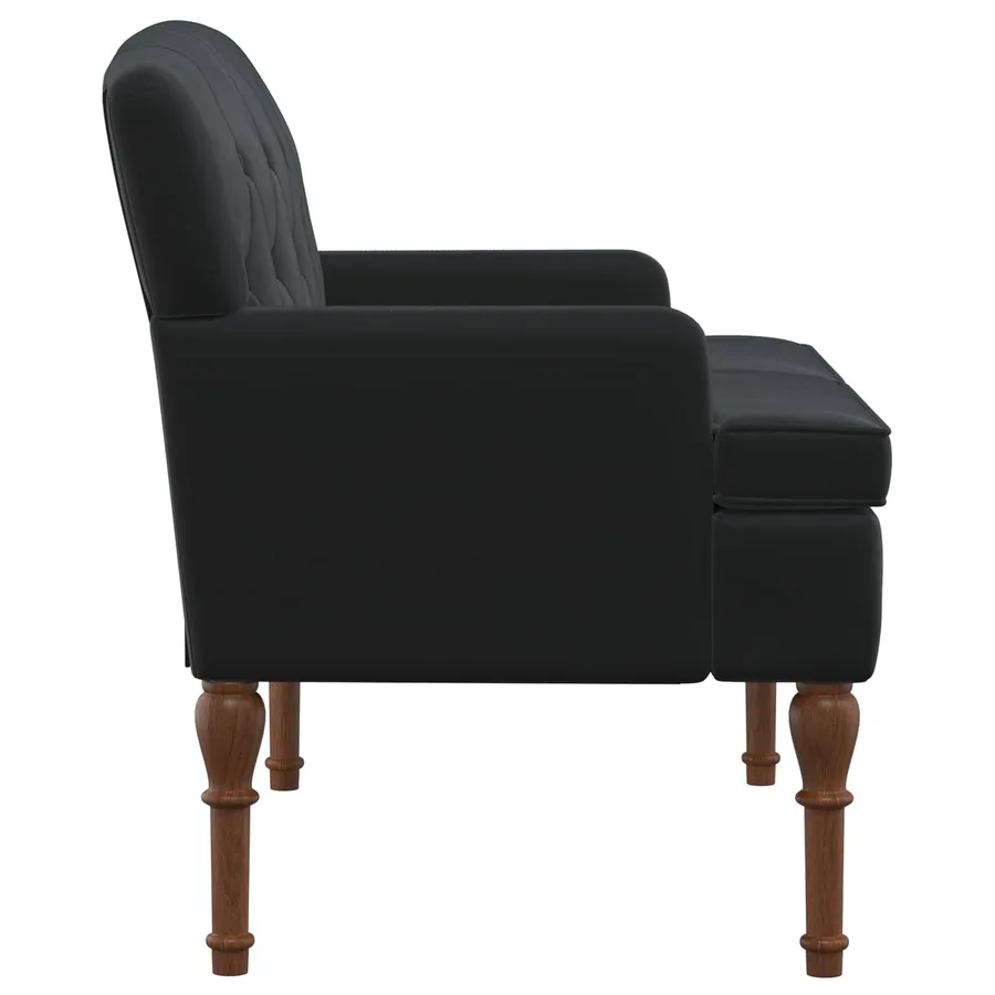 Canapé love seat avec capitonnage en boutons Noir Velours - 4