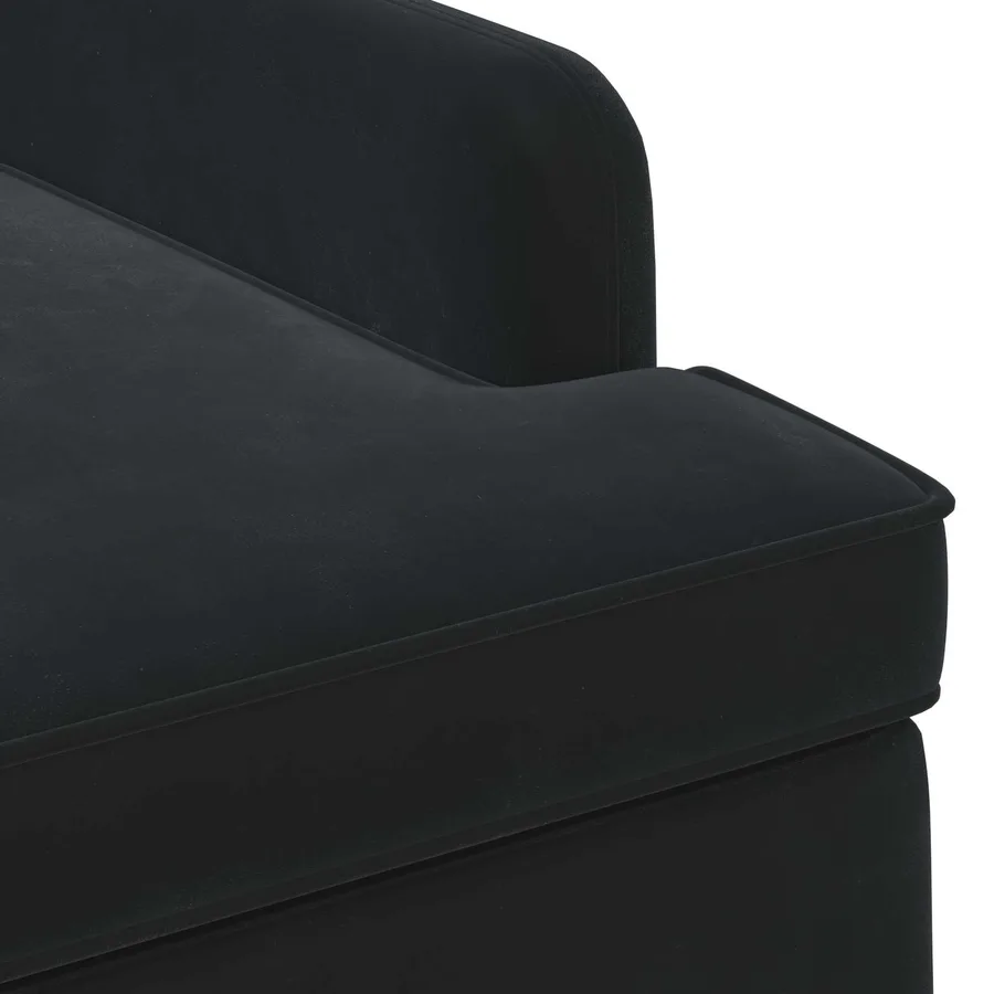 Canapé love seat avec capitonnage en boutons Noir Velours - 6