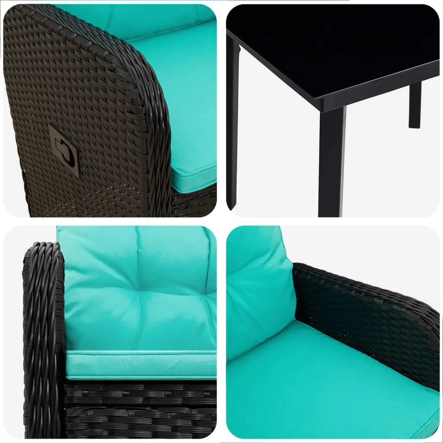 Ensemble de Tables Basses avec coussin avec oreiller 5 pcs - 7