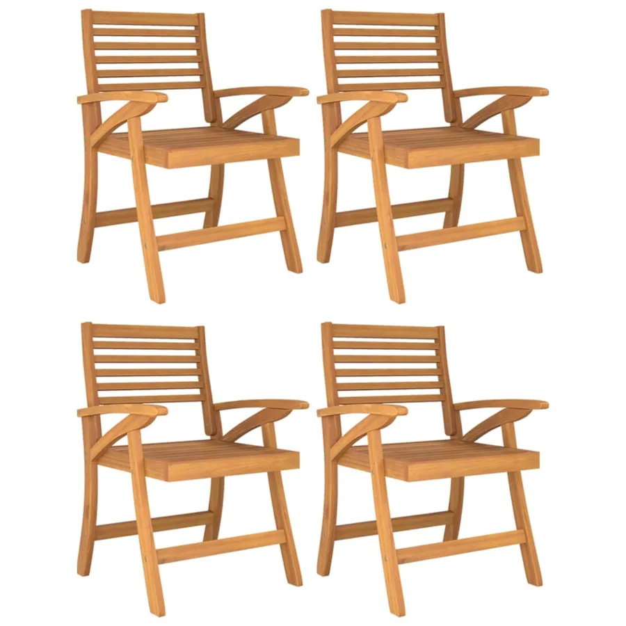 Chaises de jardin lot de 4 58x58x87 cm bois massif d'acacia - 2