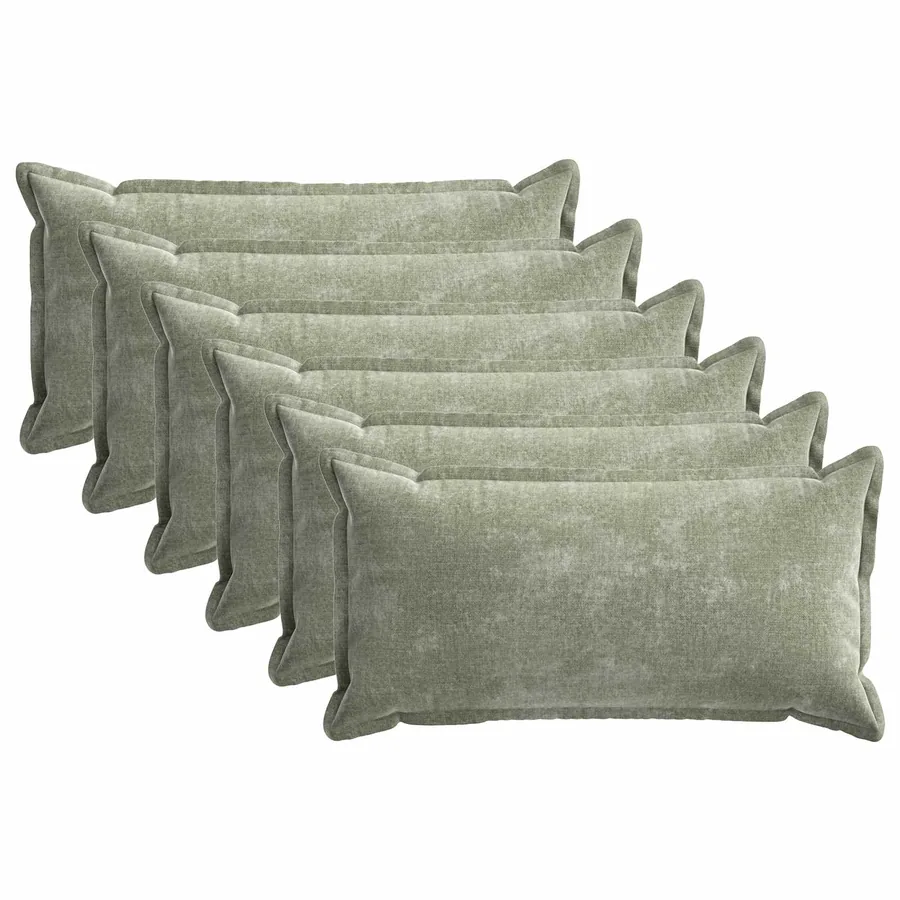 Housse de coussin 6 pcs HOUTEN Vert 40 x 80 cm Tissu Chenille