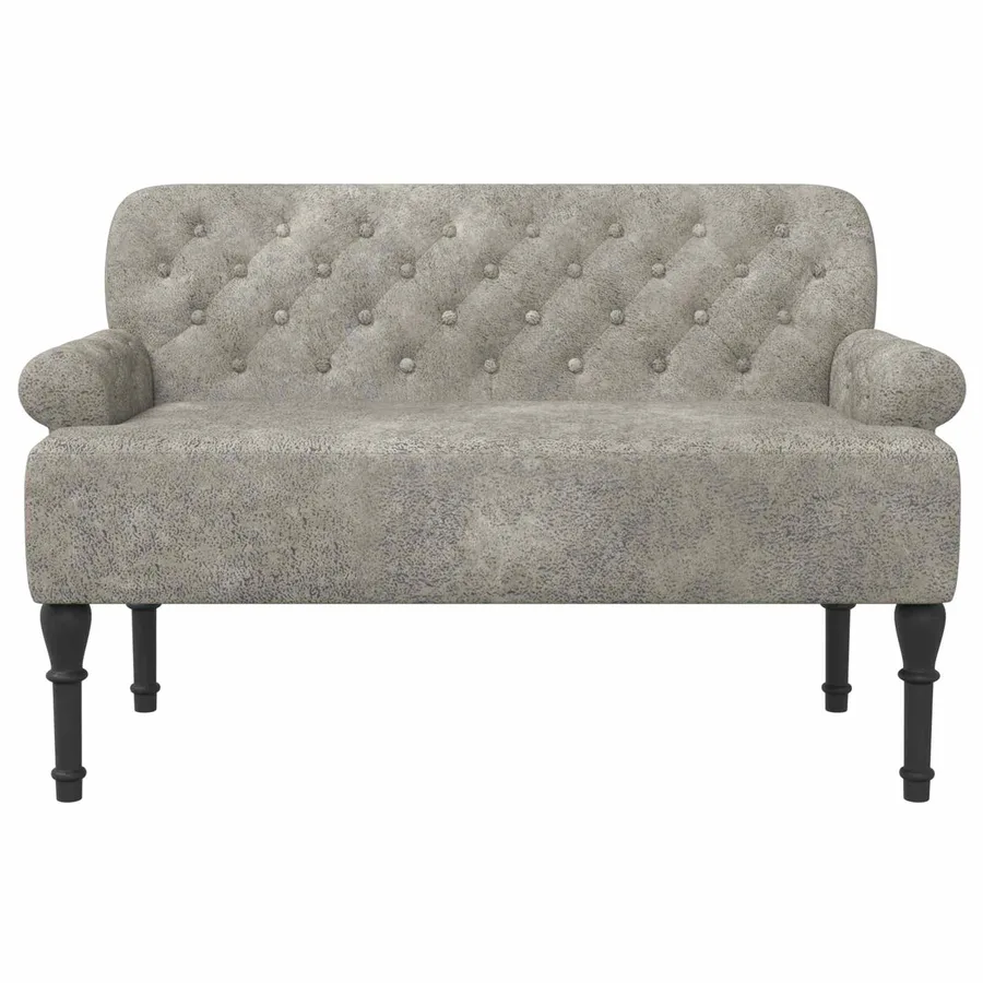 Canapé love seat avec capitonnage en boutons Gris clair - 3