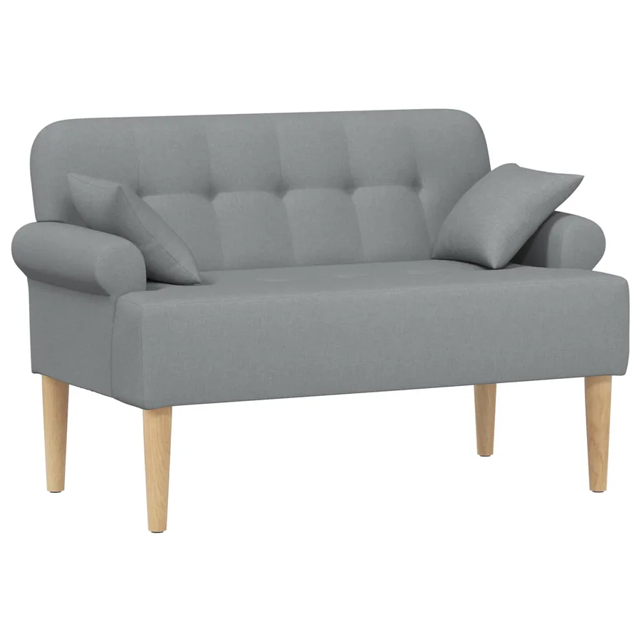 Canapé love seat avec capitonnage en boutons Gris clair Tissu - 2