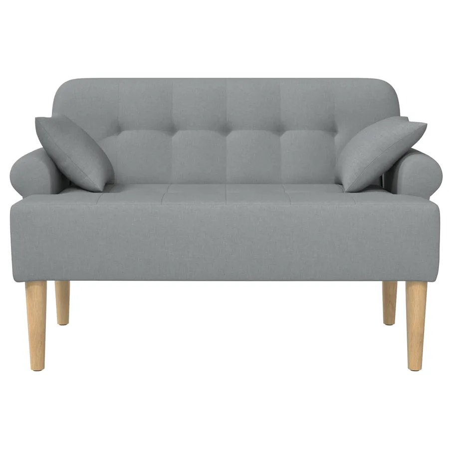 Canapé love seat avec capitonnage en boutons Gris clair Tissu - 3
