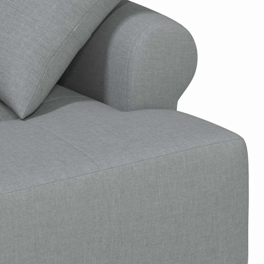 Canapé love seat avec capitonnage en boutons Gris clair Tissu - 6
