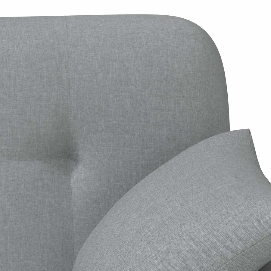 Canapé love seat avec capitonnage en boutons Gris clair Tissu - 7
