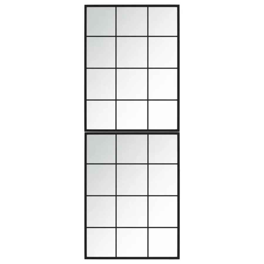 Miroirs muraux 2 pcs noir 80x60 cm métal - 3