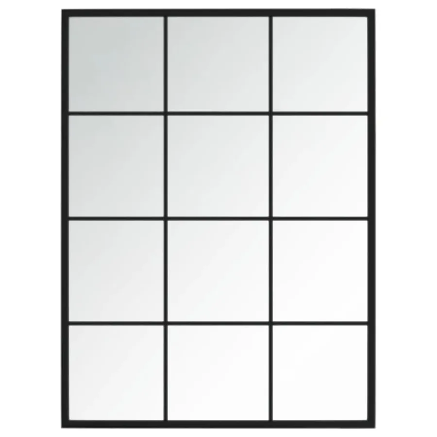 Miroirs muraux 2 pcs noir 80x60 cm métal - 5