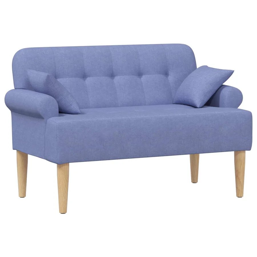 Canapé love seat avec capitonnage en boutons Bleu denim Tissu - 2