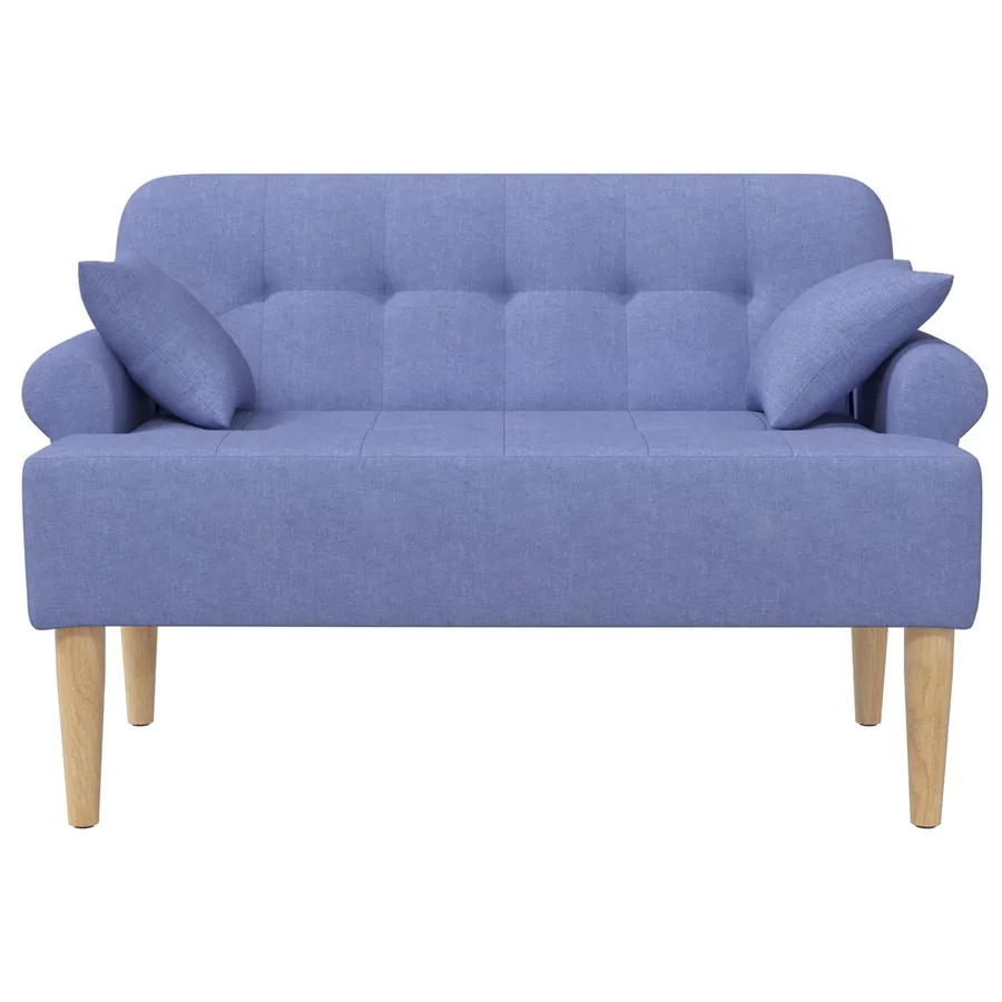 Canapé love seat avec capitonnage en boutons Bleu denim Tissu - 3