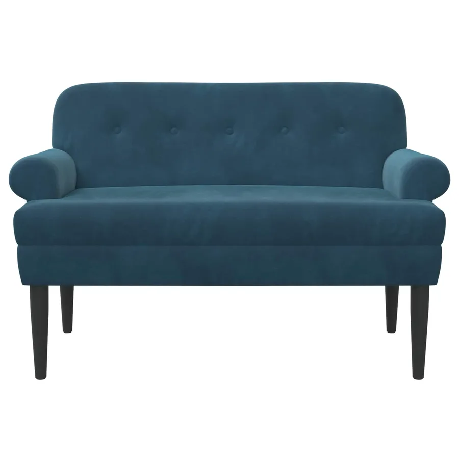 Canapé love seat avec capitonnage en boutons Bleu Velours - 3