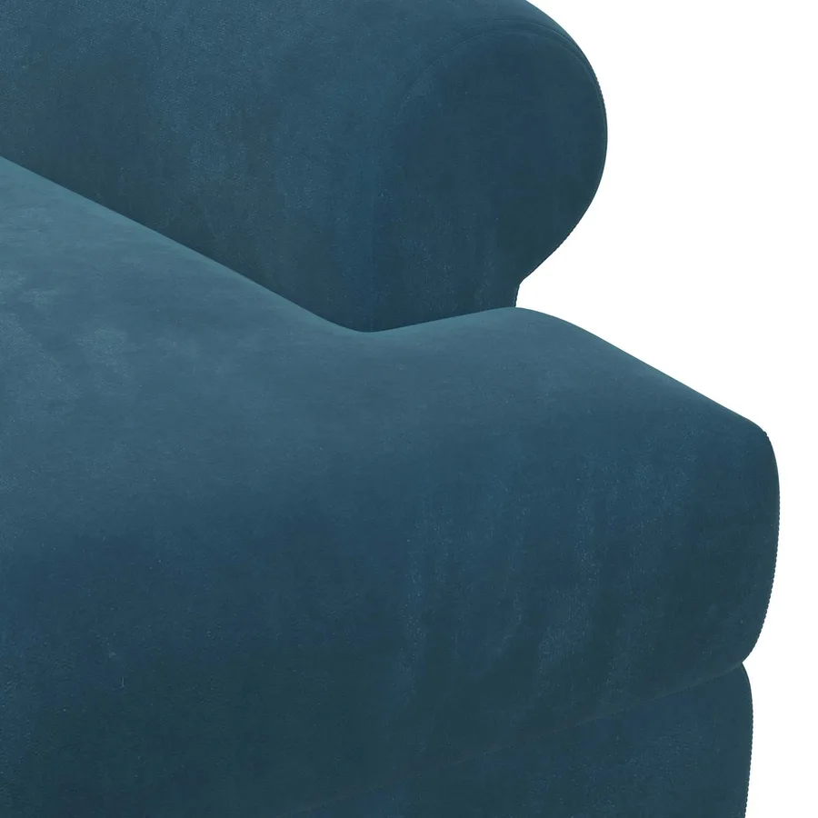Canapé love seat avec capitonnage en boutons Bleu Velours - 6