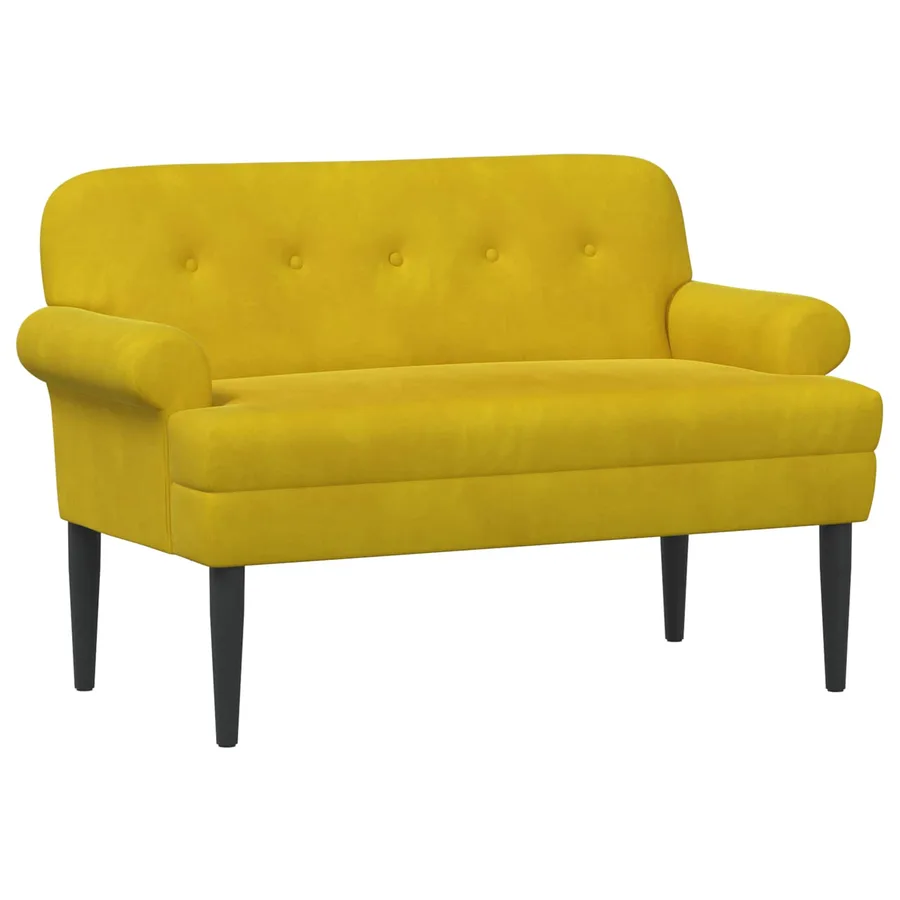 Canapé love seat avec capitonnage en boutons Jaune Velours - 2