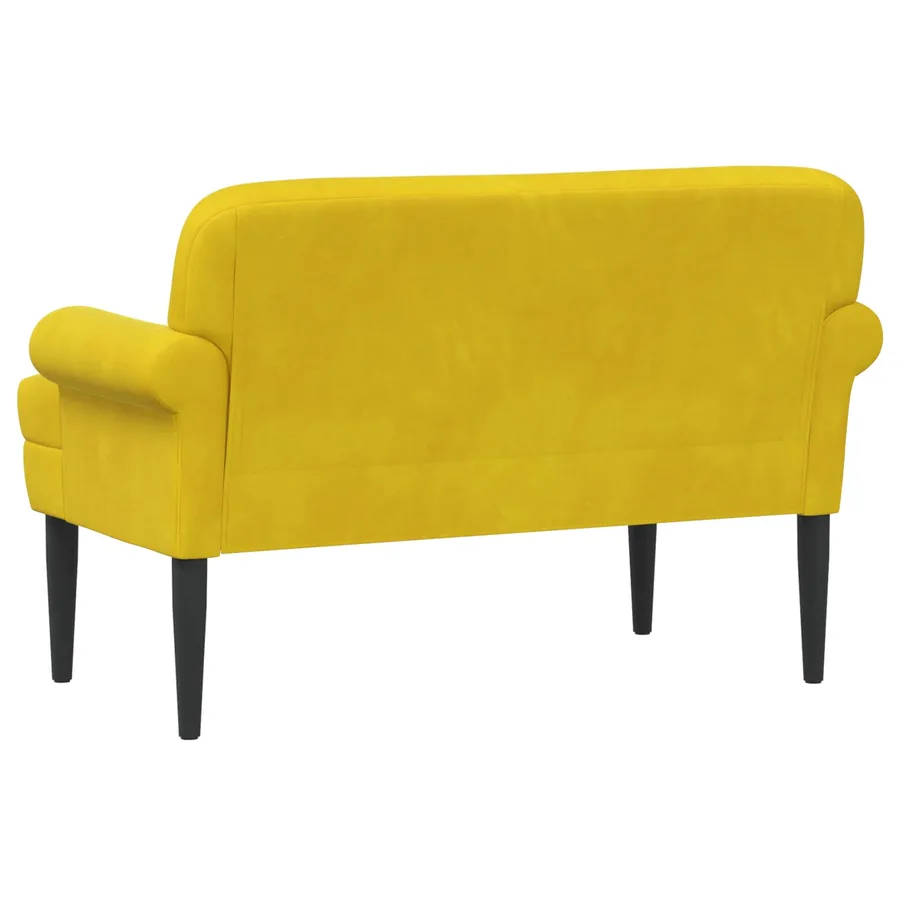 Canapé love seat avec capitonnage en boutons Jaune Velours - 5