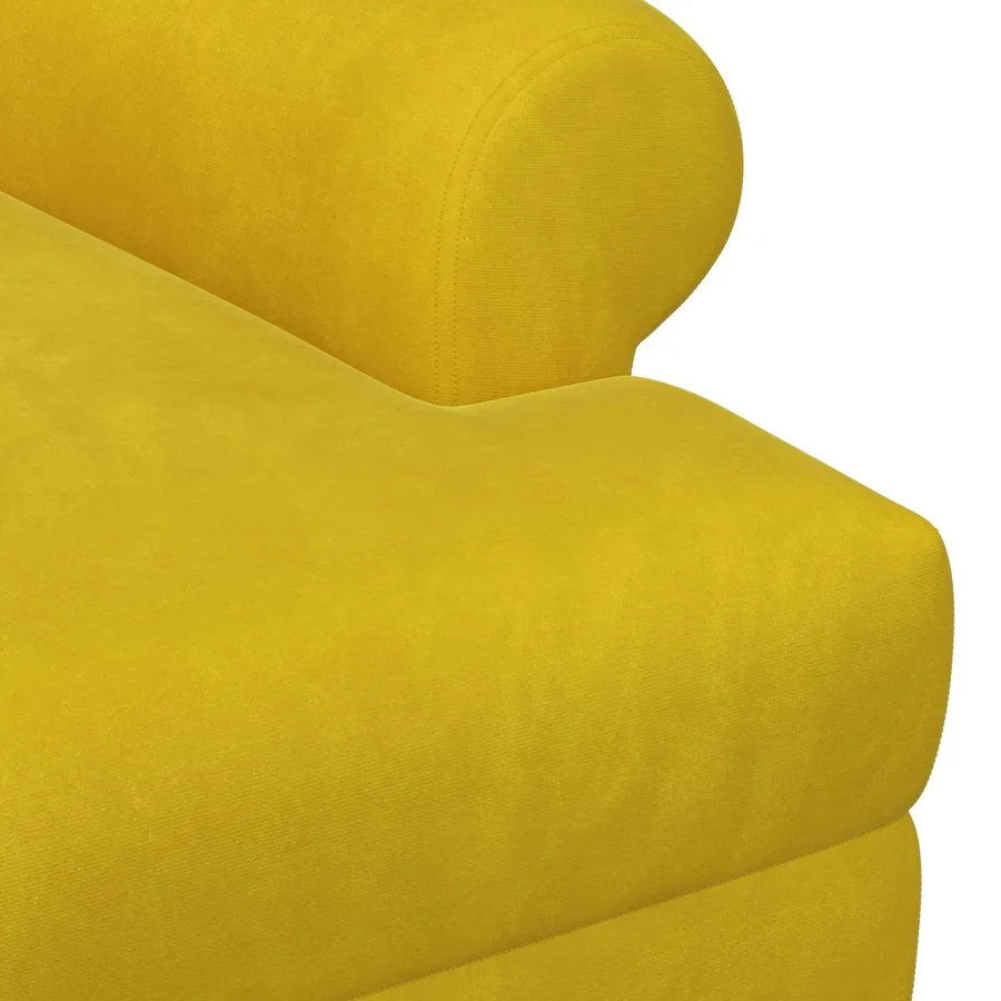 Canapé love seat avec capitonnage en boutons Jaune Velours - 6