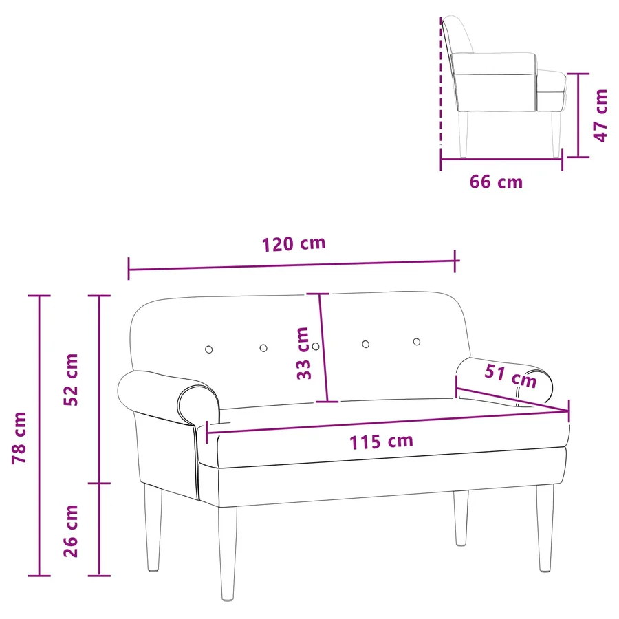 Canapé love seat avec capitonnage en boutons Jaune Velours - 8