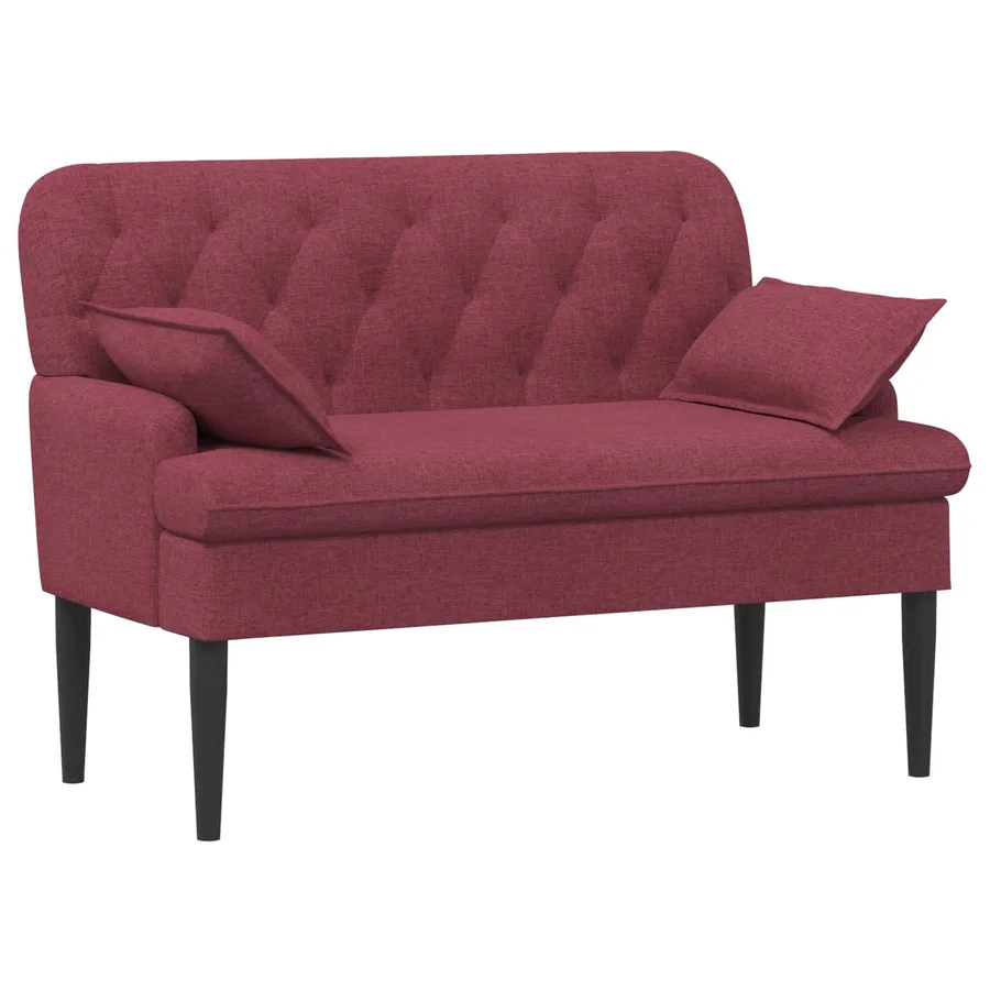 Canapé love seat avec capitonnage en boutons Bordeaux Tissu - 2