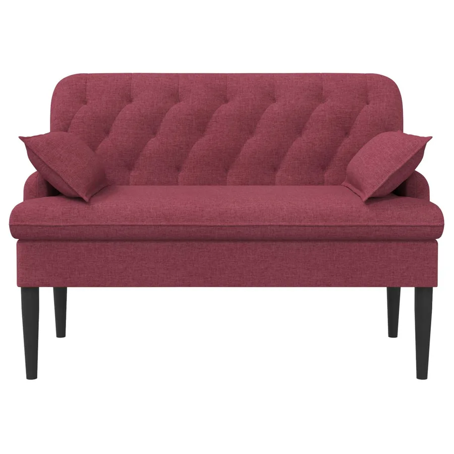 Canapé love seat avec capitonnage en boutons Bordeaux Tissu - 3