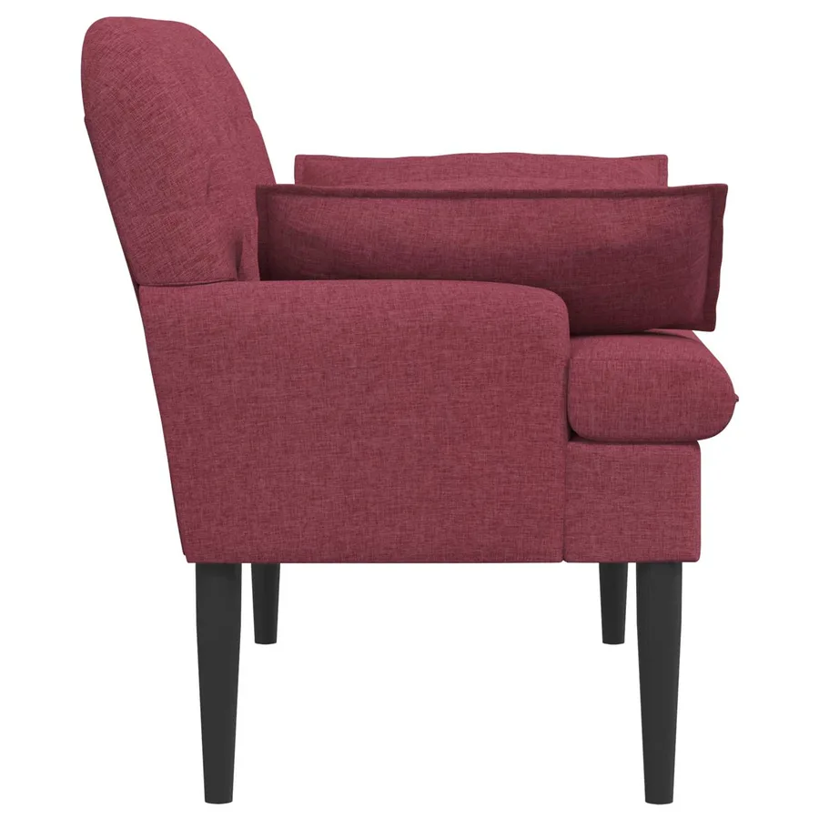 Canapé love seat avec capitonnage en boutons Bordeaux Tissu - 4