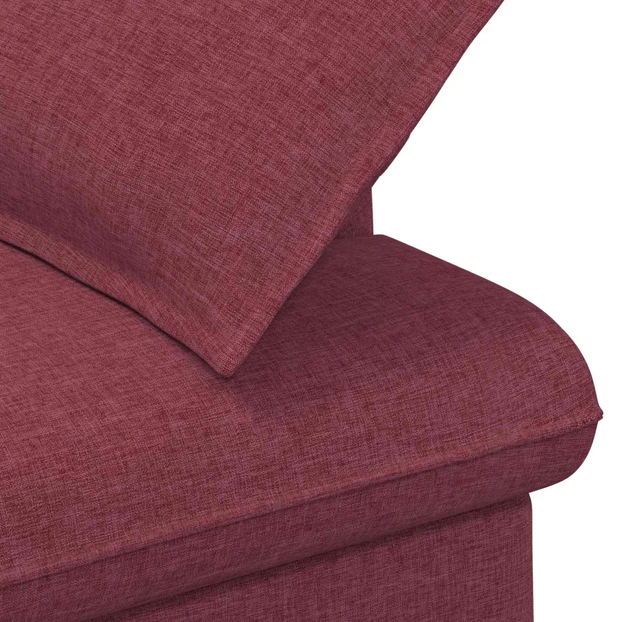 Canapé love seat avec capitonnage en boutons Bordeaux Tissu - 6