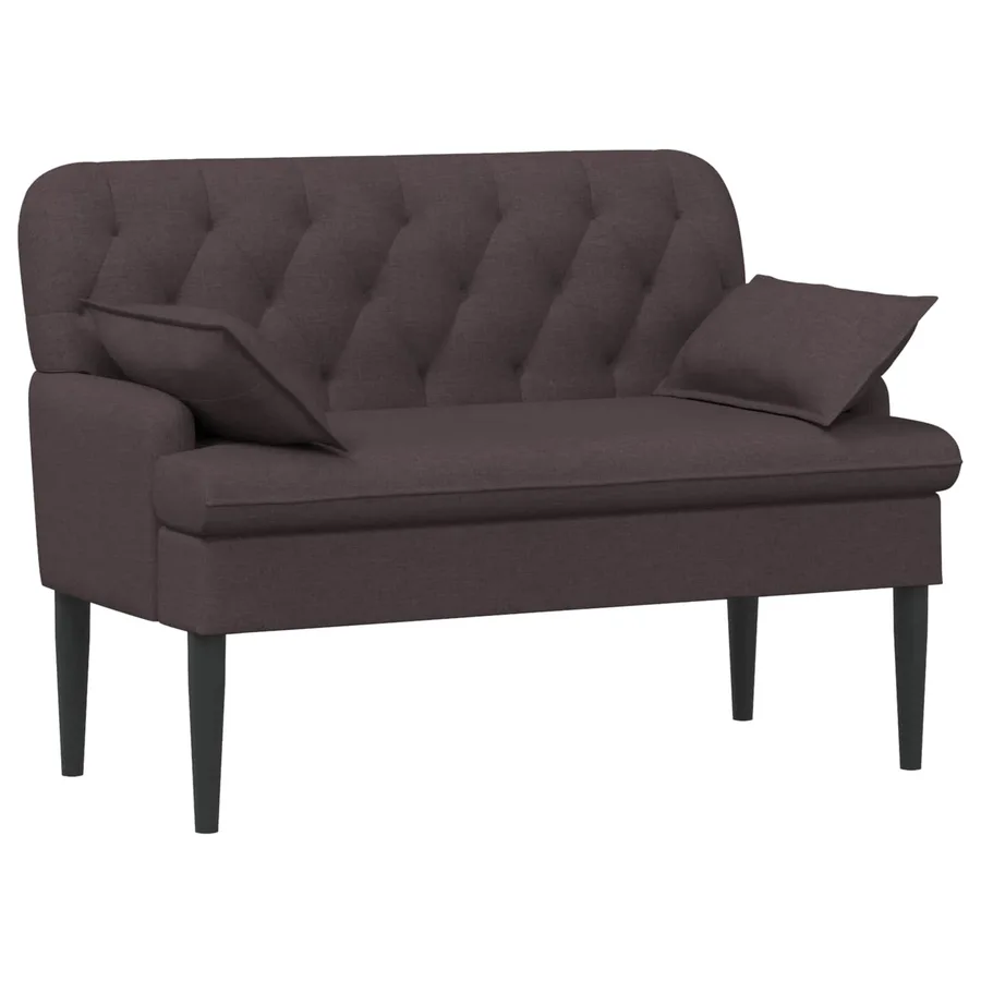 Canapé love seat avec capitonnage en boutons Marron foncé Tissu - 2