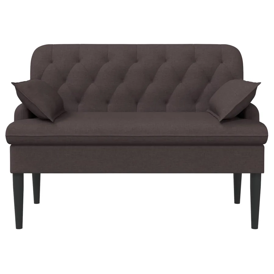 Canapé love seat avec capitonnage en boutons Marron foncé Tissu - 3