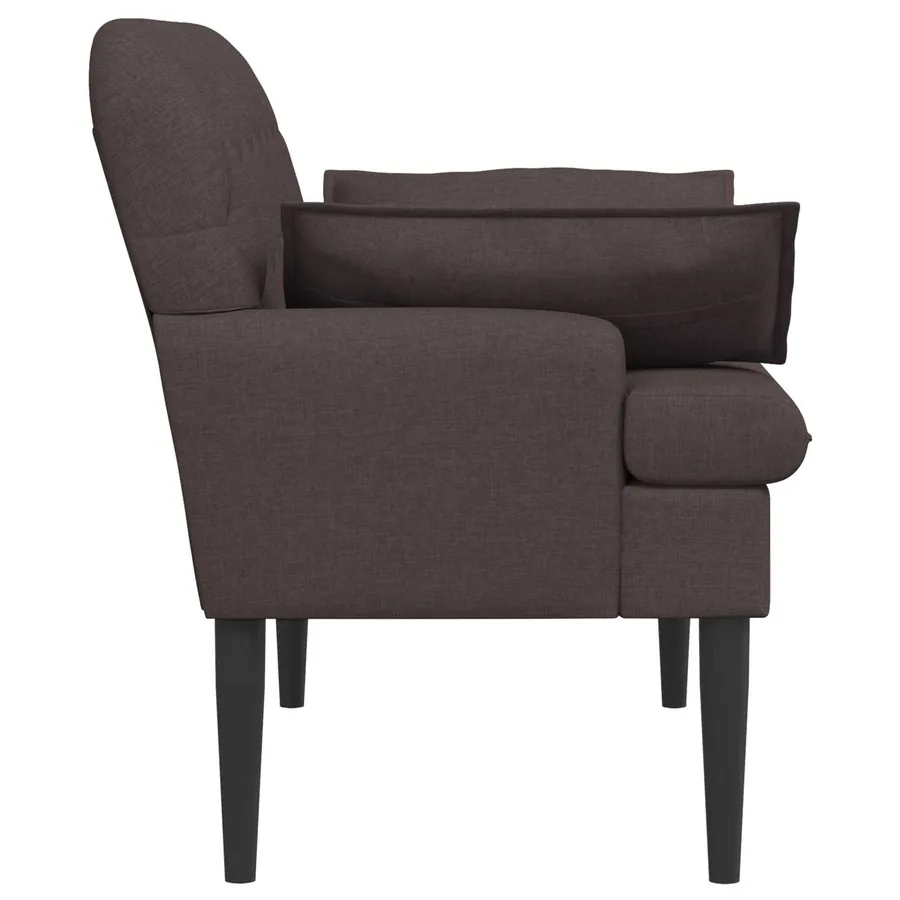 Canapé love seat avec capitonnage en boutons Marron foncé Tissu - 4