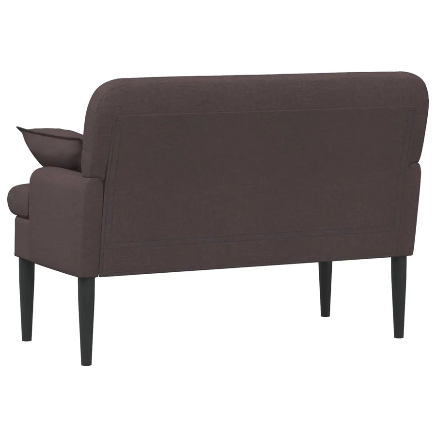 Canapé love seat avec capitonnage en boutons Marron foncé Tissu - 5