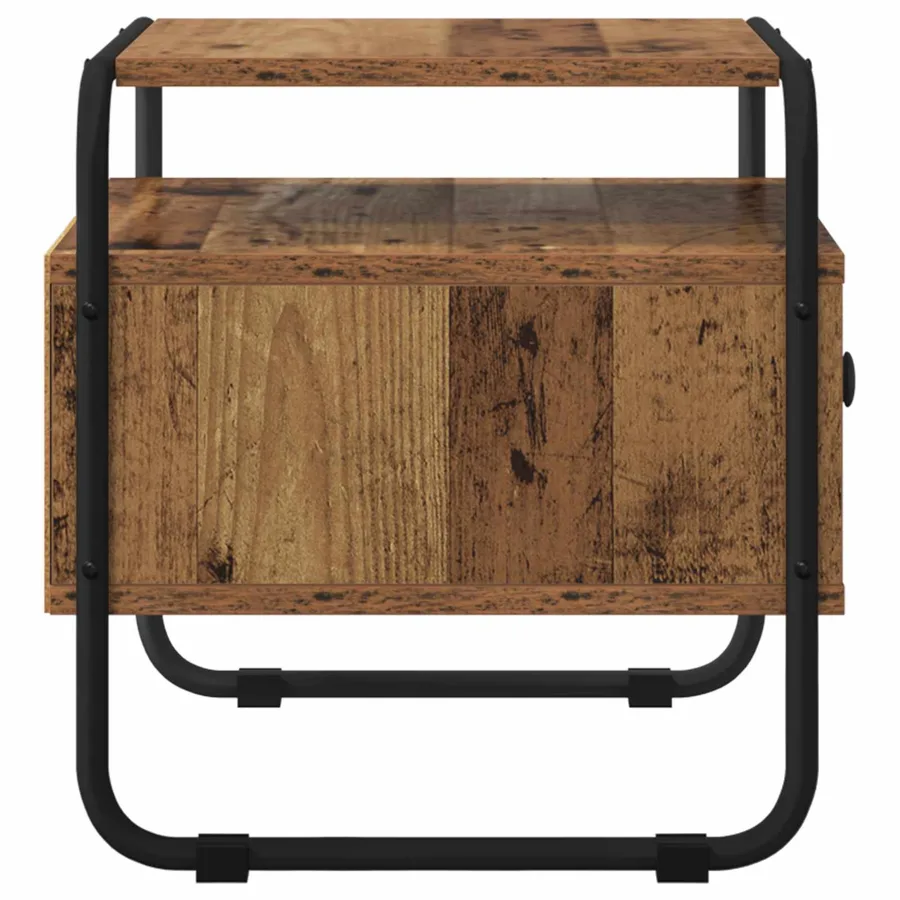 Table de chevet 2 pc Bois ancien Bois d'ingénierie - 6