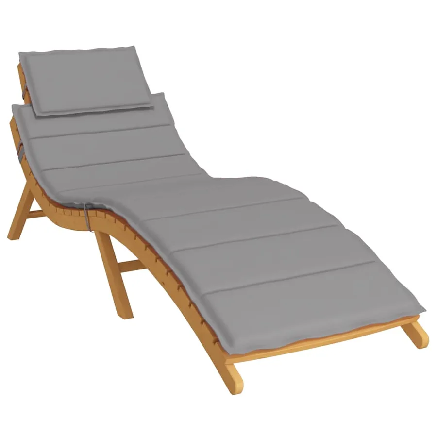 Coussin de chaise longue gris 186x58x4 cm tissu oxford - 3