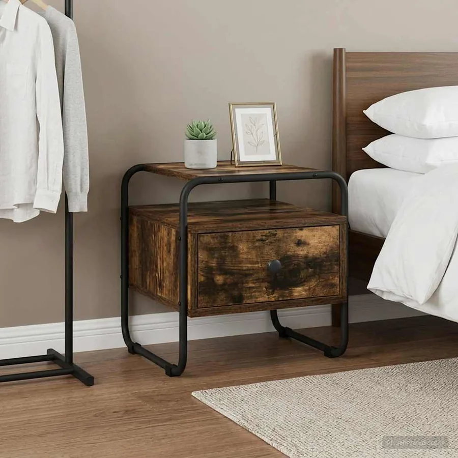 Table de chevet Chêne fumé Bois d'ingénierie