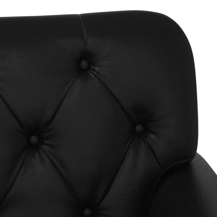 Canapé love seat avec capitonnage en boutons Noir Simili cuir - 7