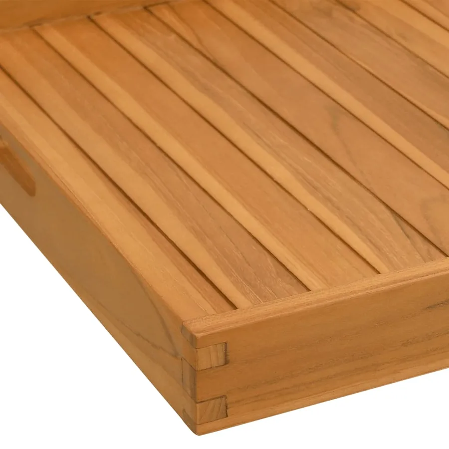 Plateau de service 60x60 cm Bois de teck massif - 6