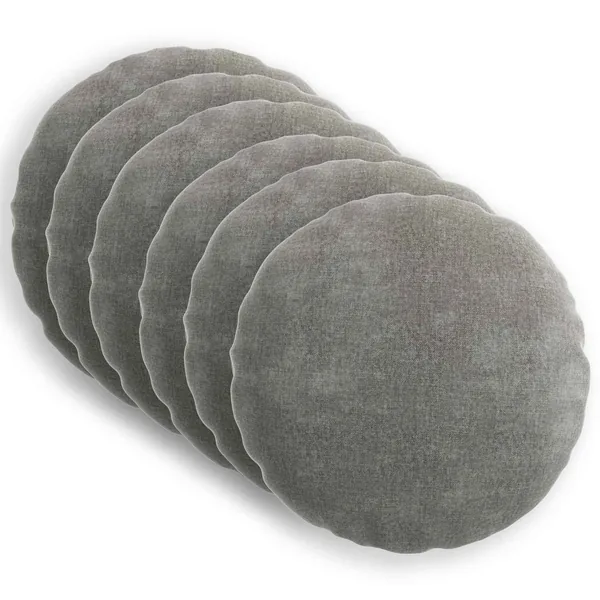 Housse de coussin 6 pcs HEERLEN Gris foncé Ø 30 cm