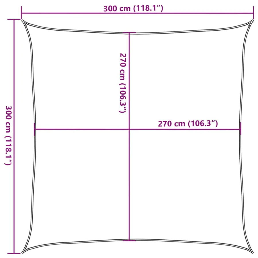 Voile d'ombrage 160 g/m² Anthracite 3x3 m PEHD - 10
