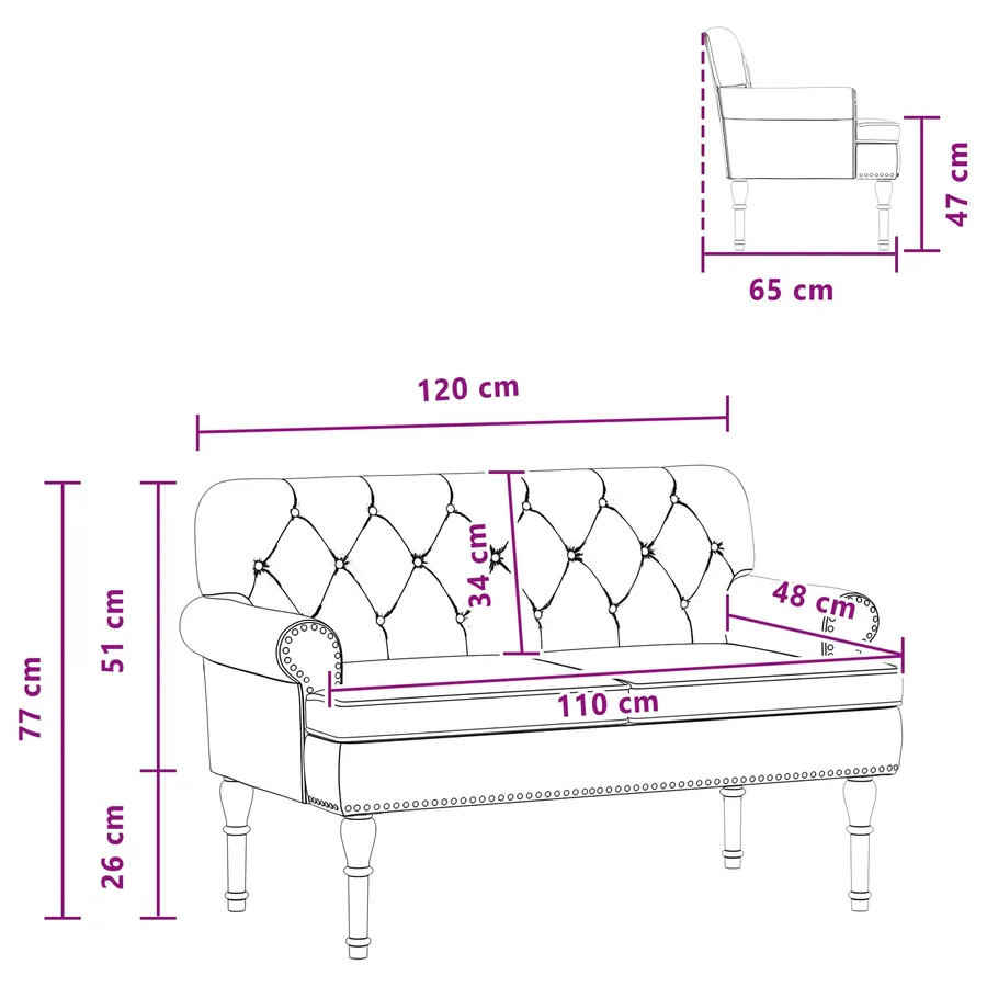 Canapé love seat avec capitonnage en boutons Blanc Simili cuir - 8