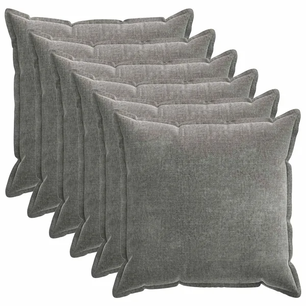 Housse de coussin 6 pcs HOUTEN Gris foncé 70 x 70 cm