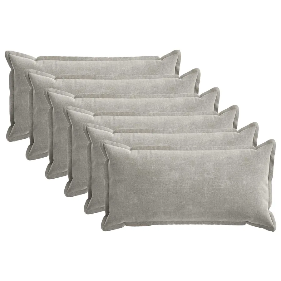 Housse de coussin 6 pcs HOUTEN Gris clair 40 x 70 cm