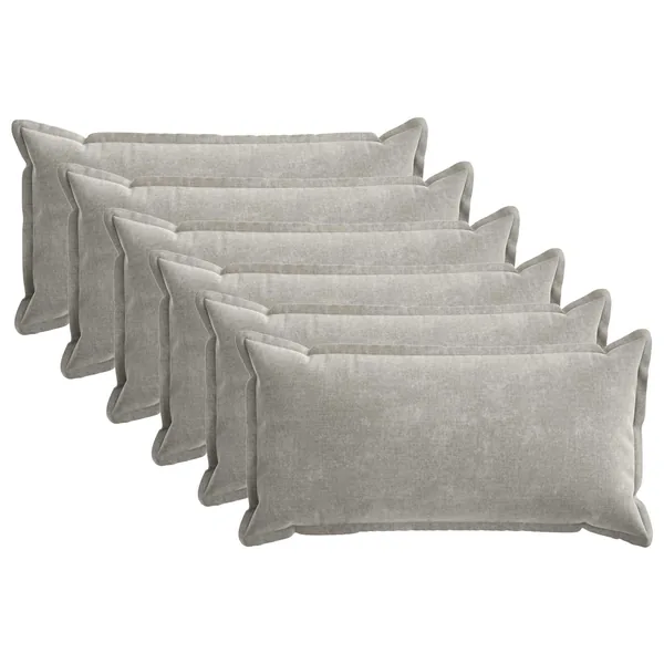 Housse de coussin 6 pcs HOUTEN Gris clair 40 x 70 cm