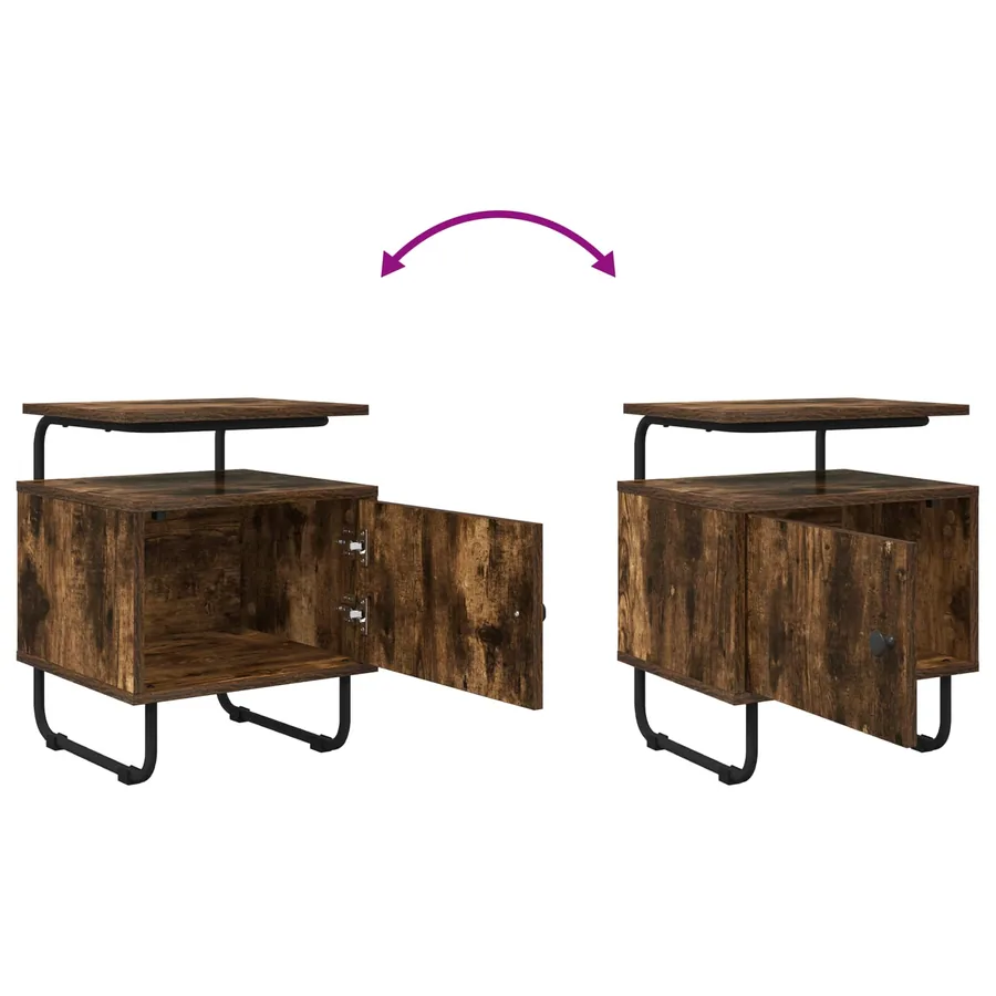 Table de chevet 2 pc Chêne fumé Bois d'ingénierie - 10