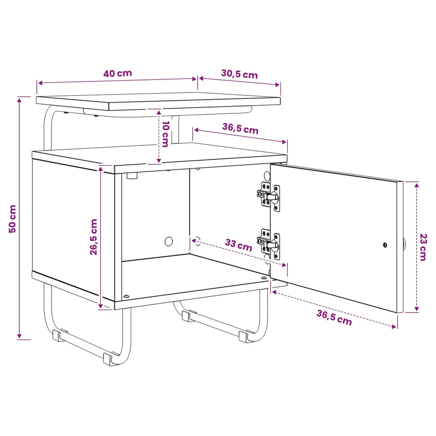 Table de chevet 2 pc Chêne fumé Bois d'ingénierie - 11