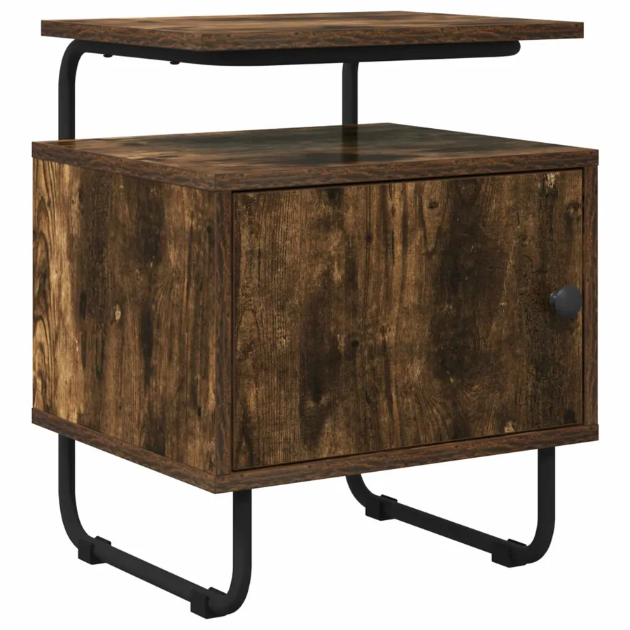 Table de chevet 2 pc Chêne fumé Bois d'ingénierie - 3