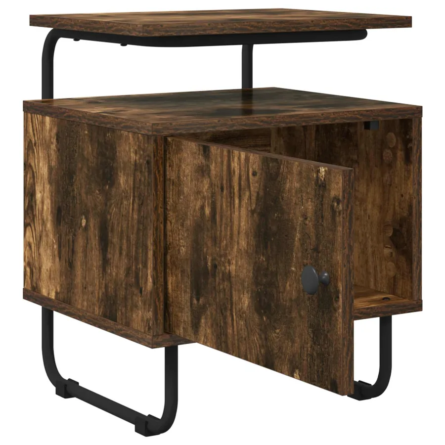 Table de chevet 2 pc Chêne fumé Bois d'ingénierie - 4