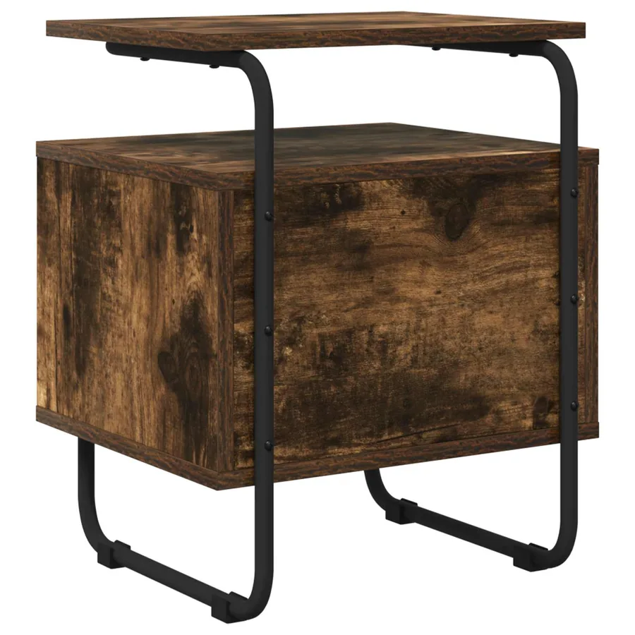 Table de chevet 2 pc Chêne fumé Bois d'ingénierie - 7