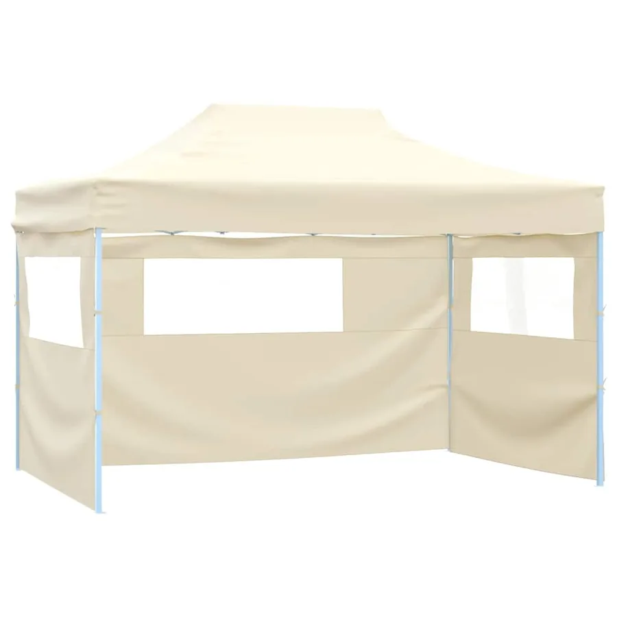 Tente pliable avec 4 parois latéraux 3 x 4,5 m Blanc crème - 3